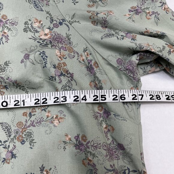 CJ Banks Top Women 2X Green Floral Tunic Peasant Boho Cottagecore Hippie Casual - Picture 7 of 7